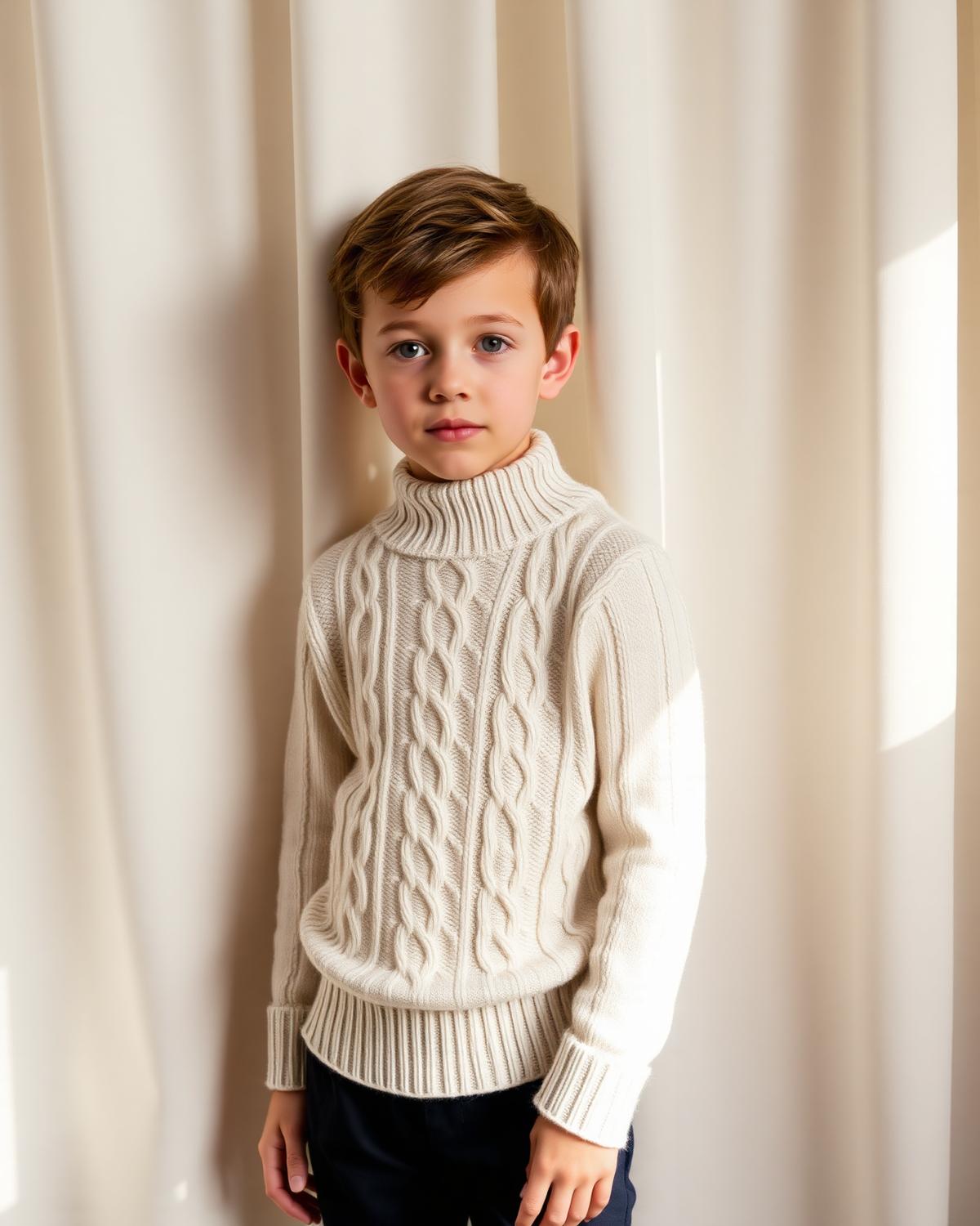 An editorial portrait — soft natural light, neutral tailoring